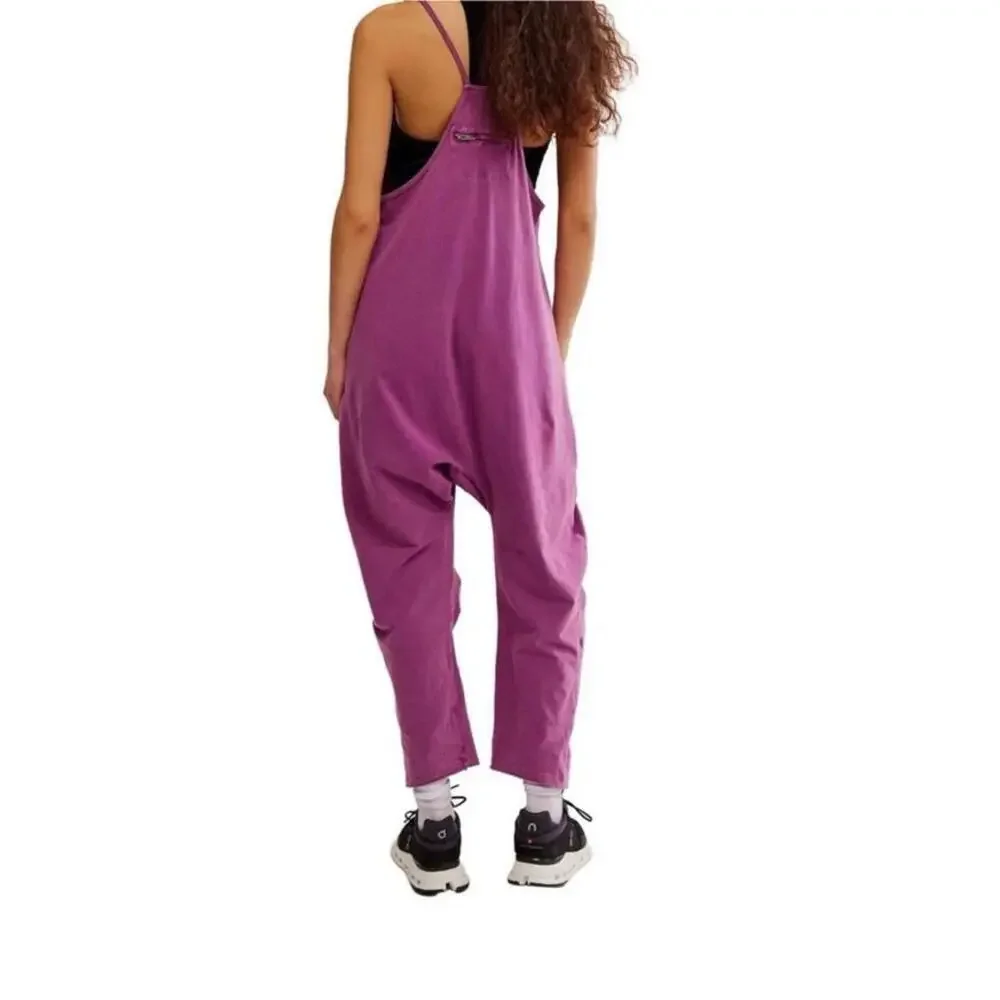 New Free People FP Movement Women's Sz S Hot Shot Jumpsuit Deep Mulberry - Picture 3 of 9